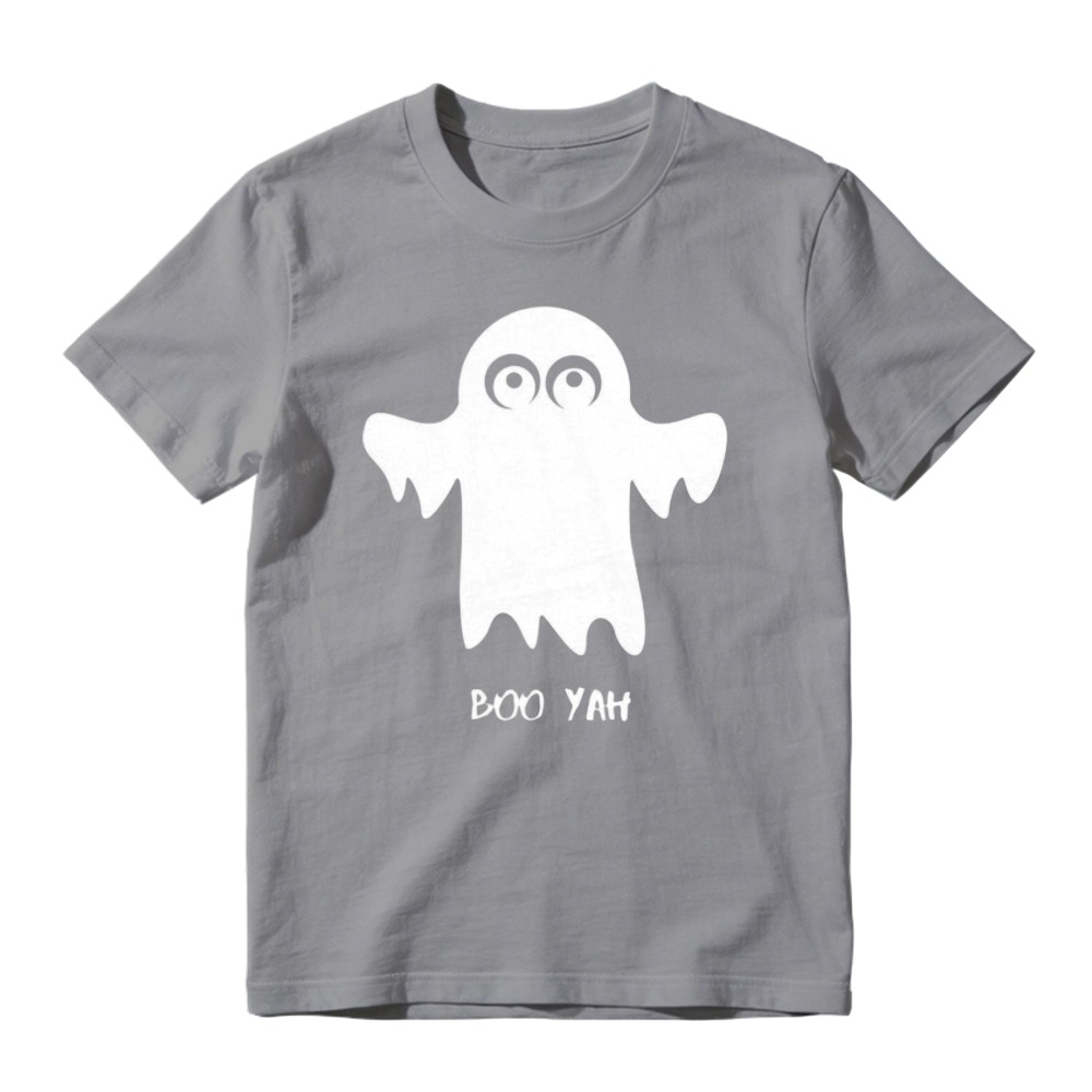 Cute White Ghost With Boo Yah Text Halloween Funny T-shirt
