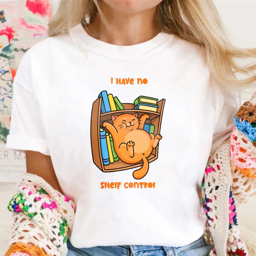Wardrobecart Cat In Bookshelf I Have No Shelf Control Unisex Classic T-shirt