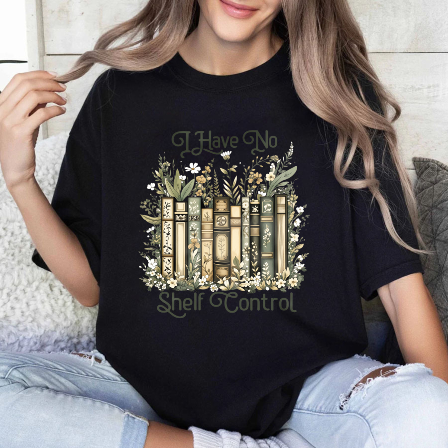 Wardrobecart Bookshelf And Floral Design I Have No Shelf Control Unisex Classic T-shirt