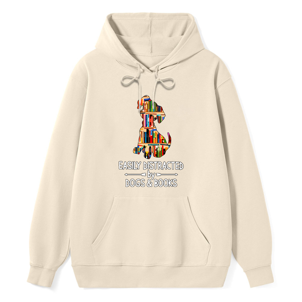 Wardrobecart Dog Made Of Books Easily Distracted By Dogs And Books Unisex Classic Hoodie