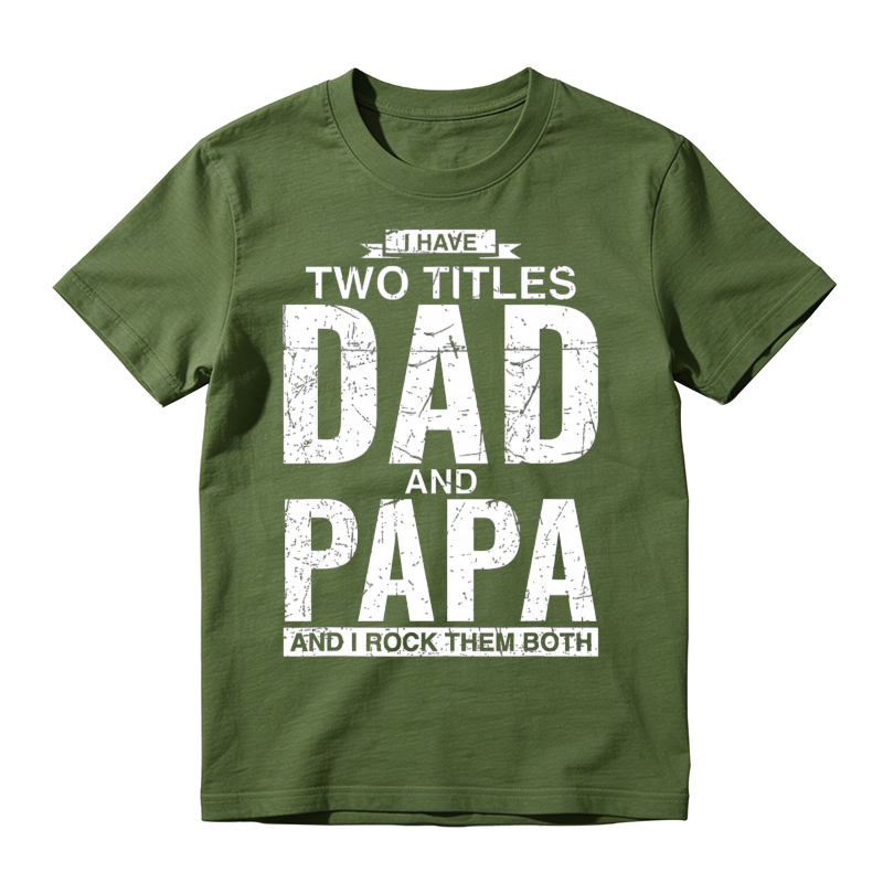 Cool Dad And Papa Double Title Rocking T-Shirt