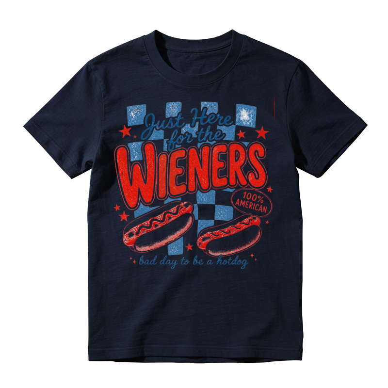 Retro I'm Just Here For The Wieners T-shirt