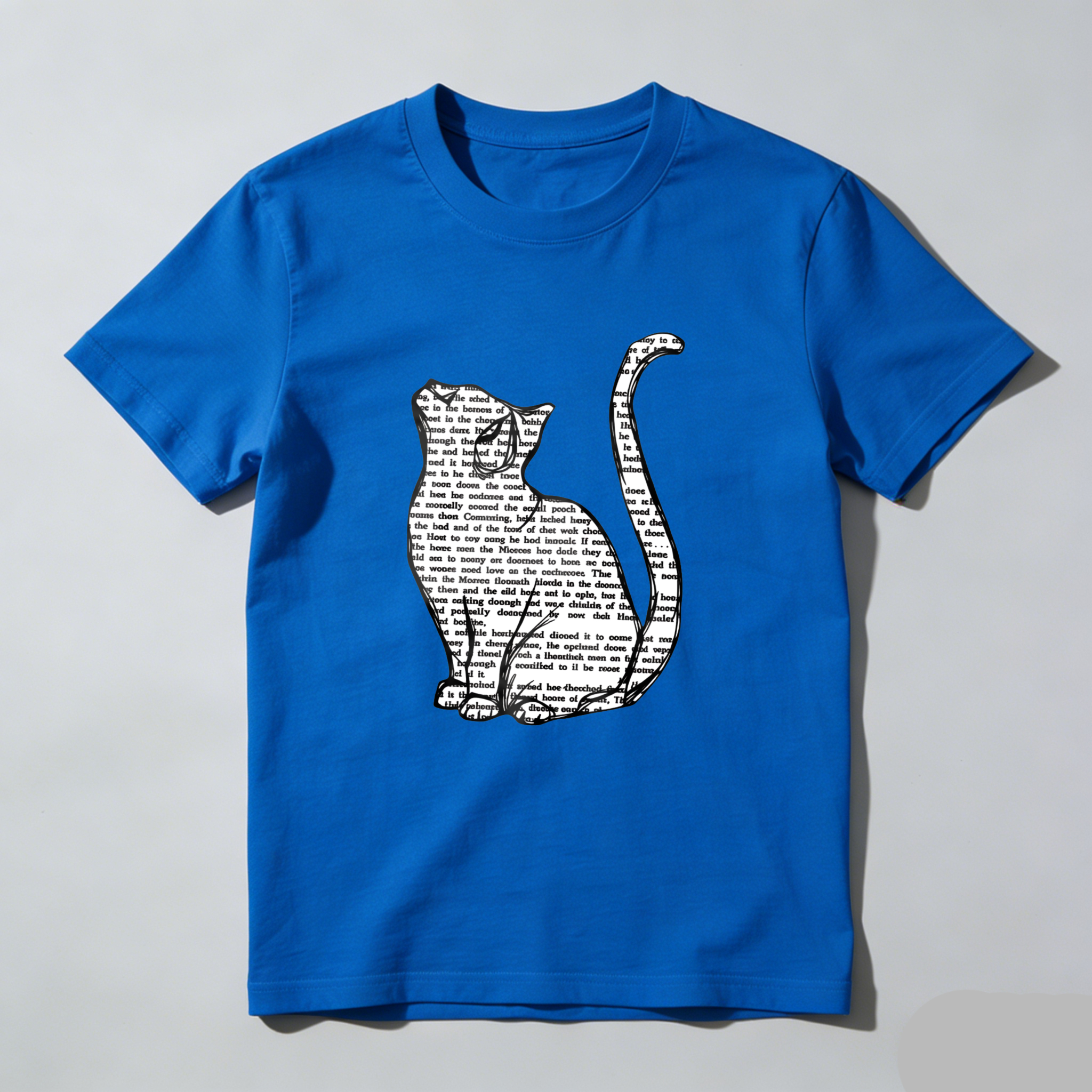 Wardrobecart Cat Silhouette With Text Pattern Tshirt