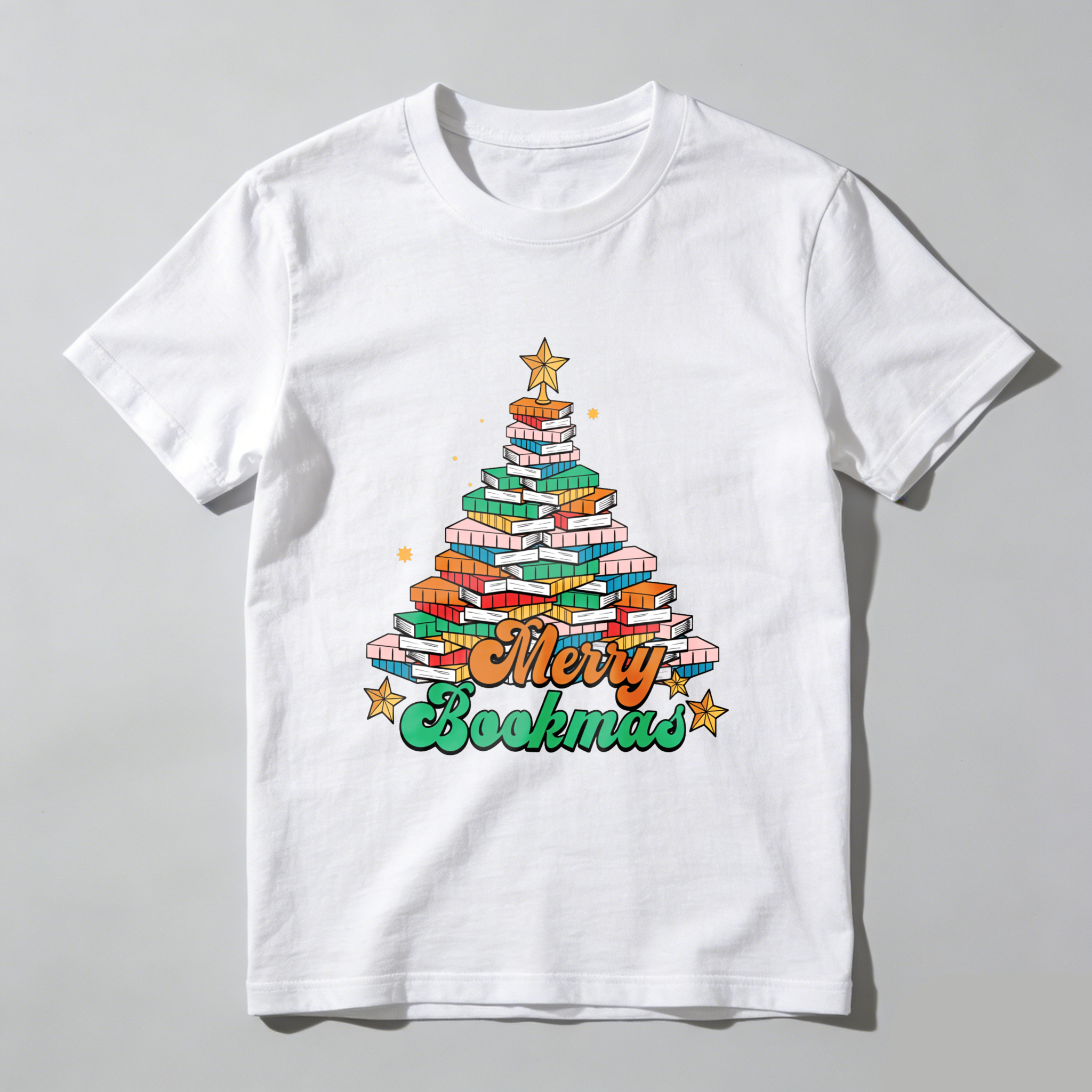 Wardrobecart Merry Bookmas Tree Made Of Books Tshirt