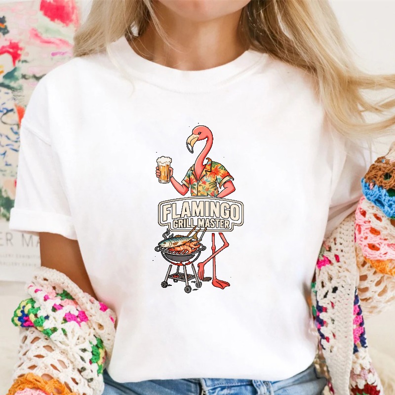 Flamingo Grill Master With Beer And Bbq Unisex Classic T-shirt