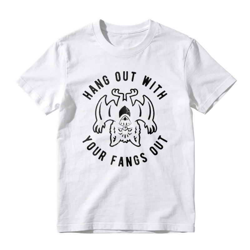 Hang Out With Your Fangs Out Vampire Bat Skeleton Graphic T-shirt