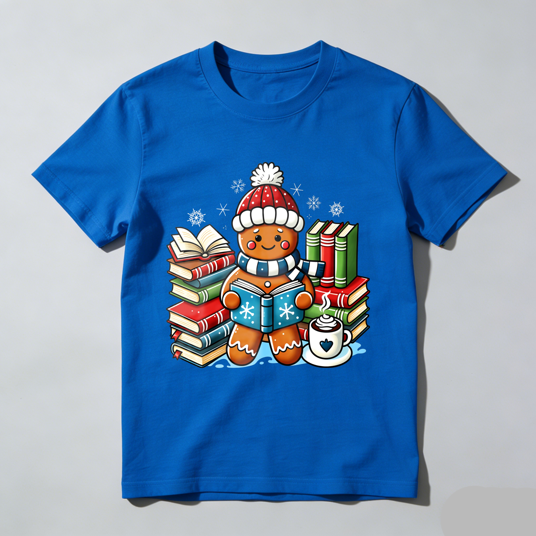 Wardrobecart Gingerbread Cookie Reading Books With Coffee Tshirt