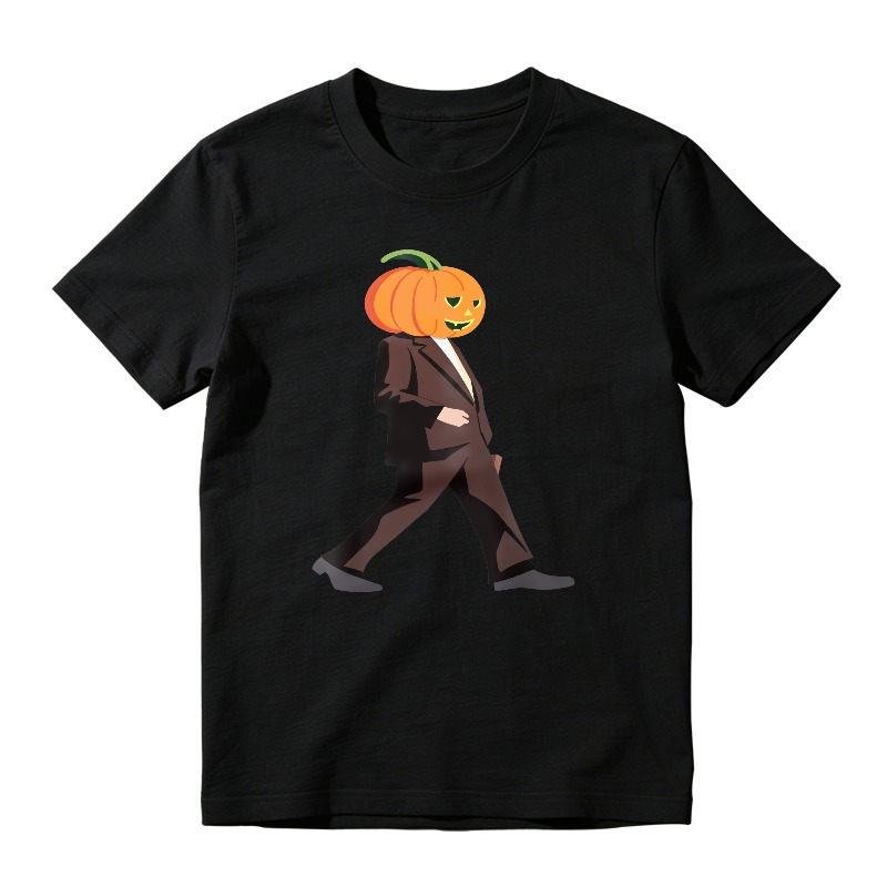 Pumpkin Head Man In Suit Walking, Unisex Classic T-shirt