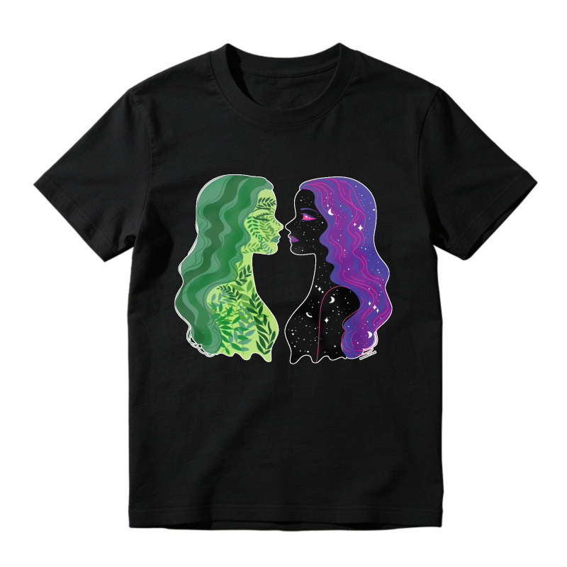 Mother Nature And Space Woman Silhouette, Unisex Classic T-shirt