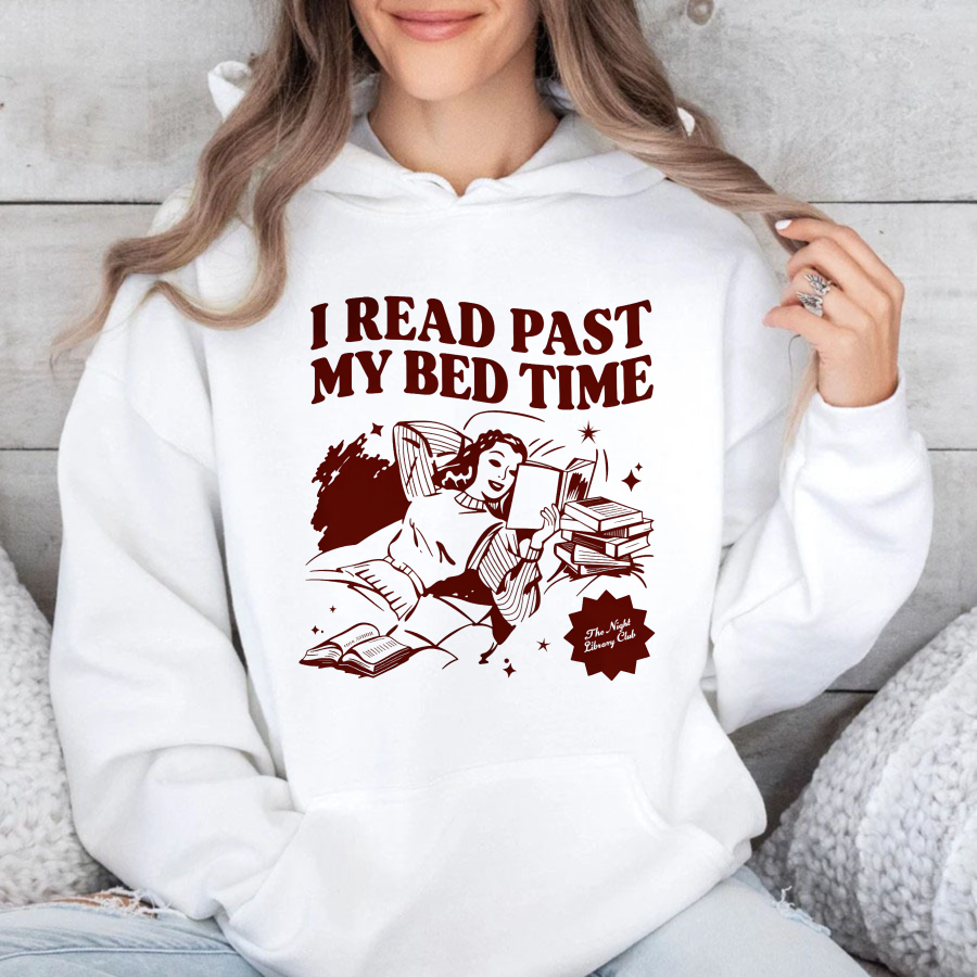 Wardrobecart Reading Past Bedtime With Books And Stars Unisex Classic Hoodie