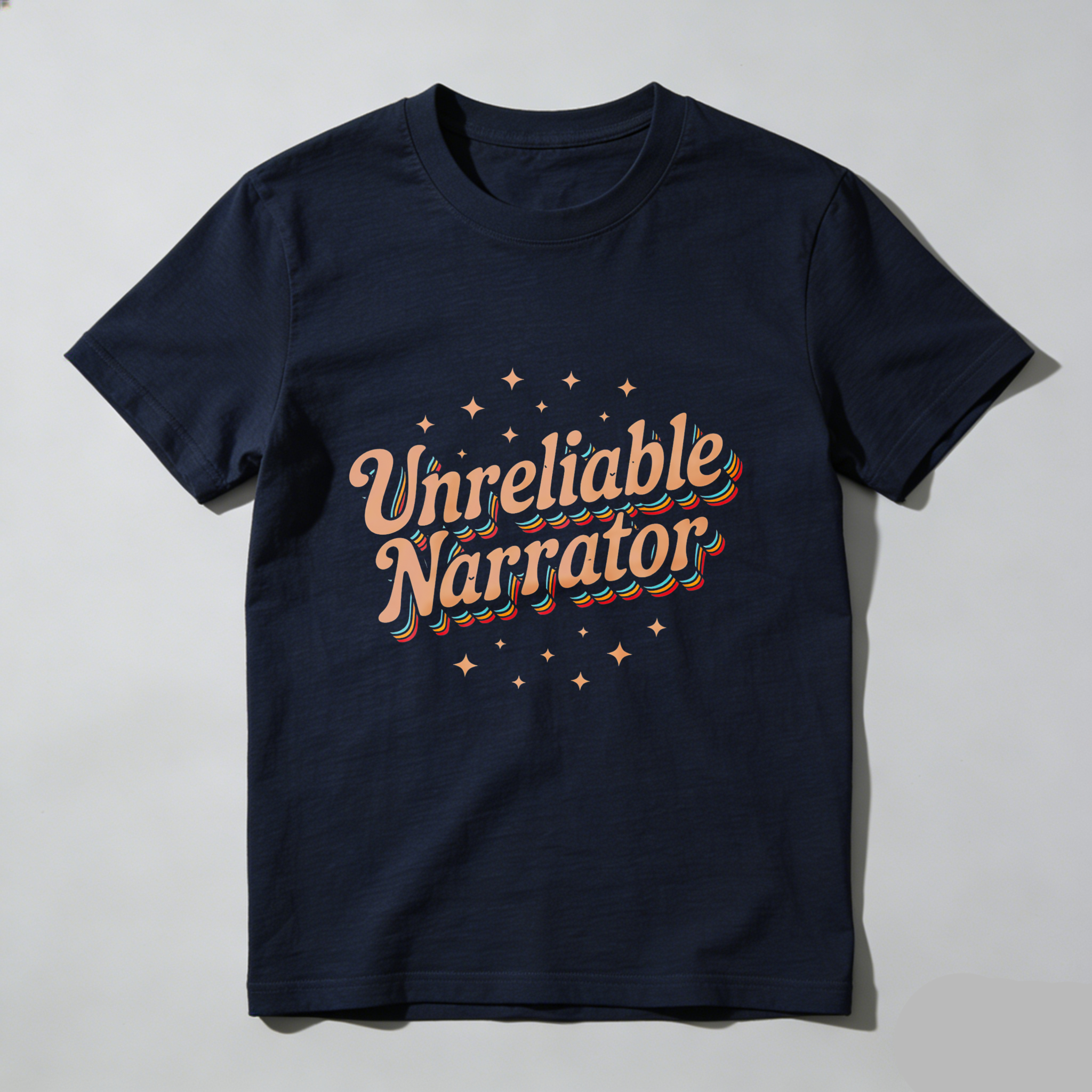 Wardrobecart Unreliable Narrator With Star Accents Tshirt