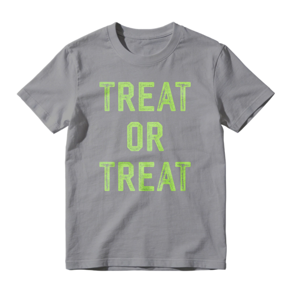Treat Or Treat Text Graphic Halloween Theme T-shirt
