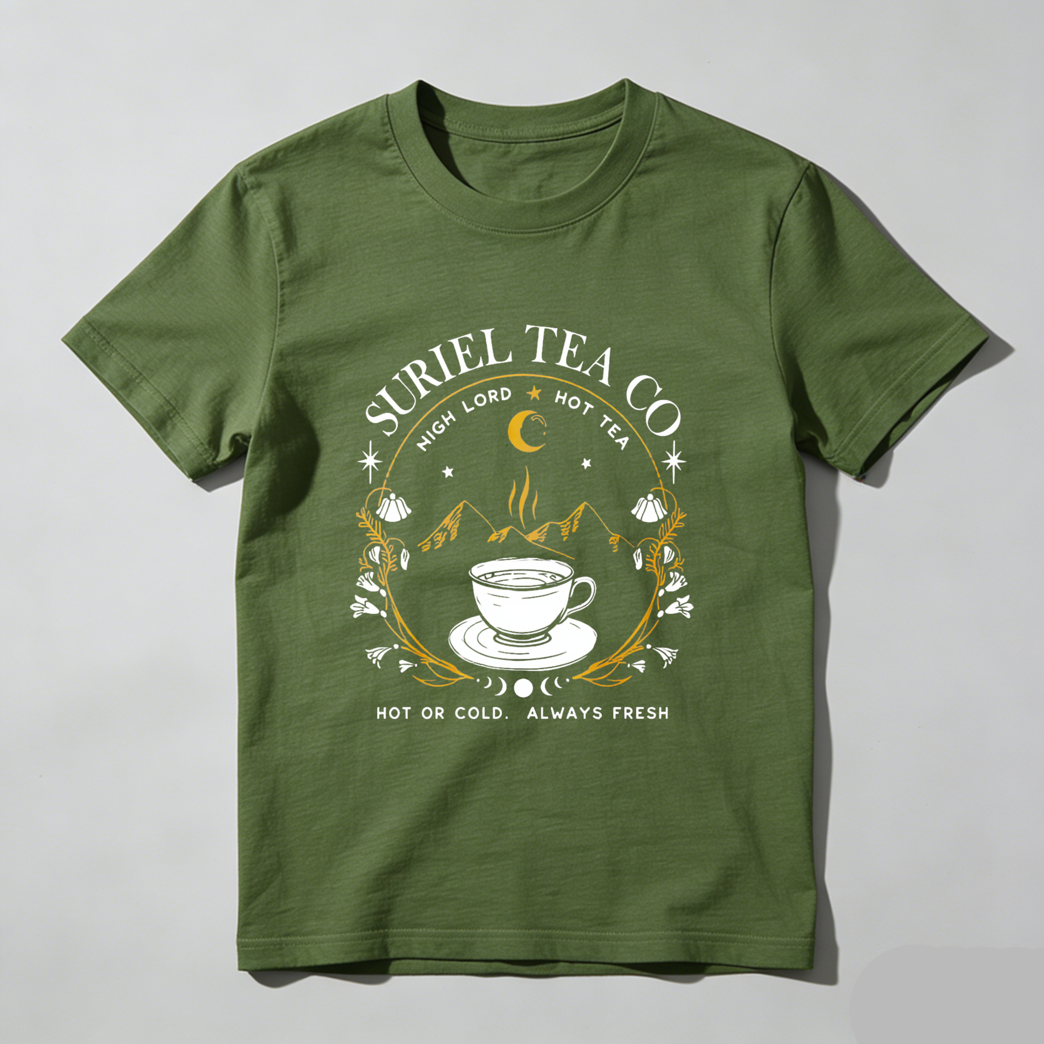 Wardrobecart Surriel Tea Co Moon Mountains Cup Stars Tshirt