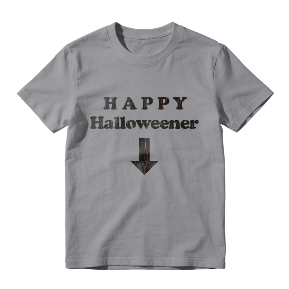 Happy Halloweener With Down Arrow Graphic Funny Halloween Party T-shirt