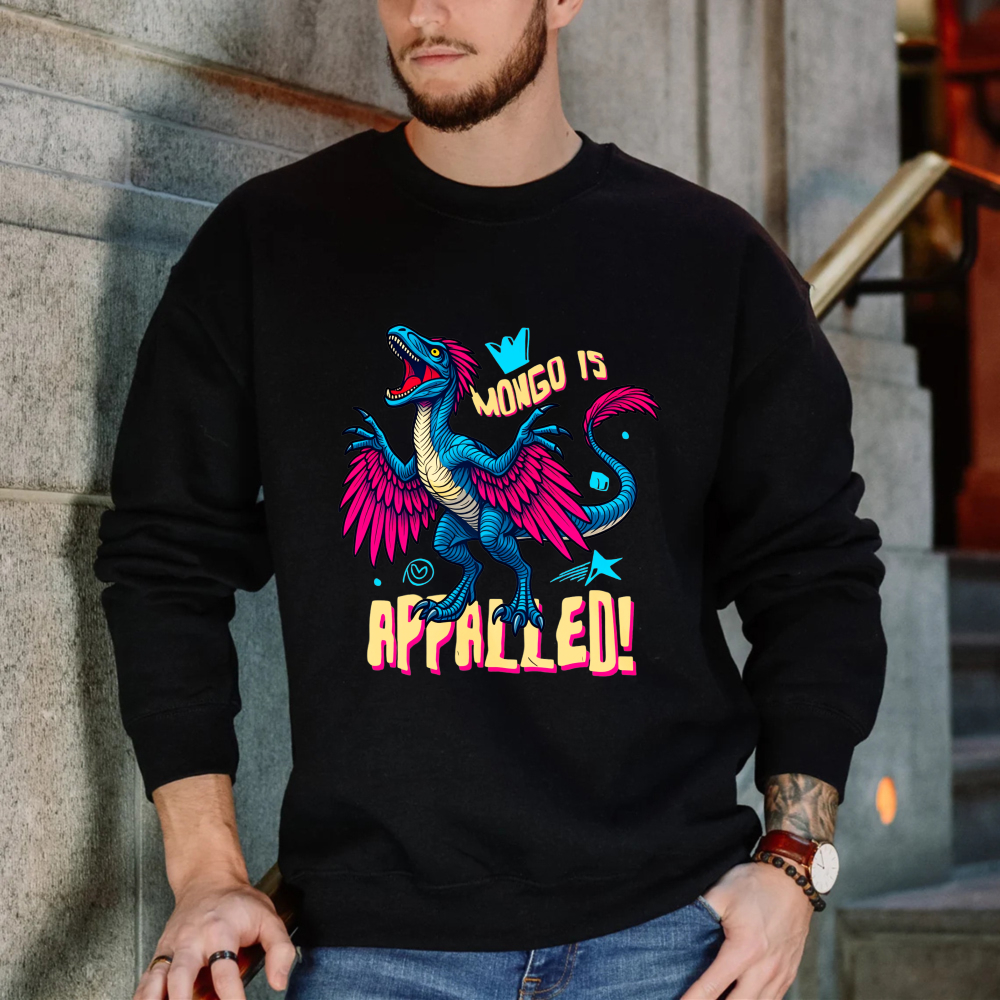 Wardrobecart Dragon With Crown And Text Mongo Is Appalled Unisex Classic Sweatshirt