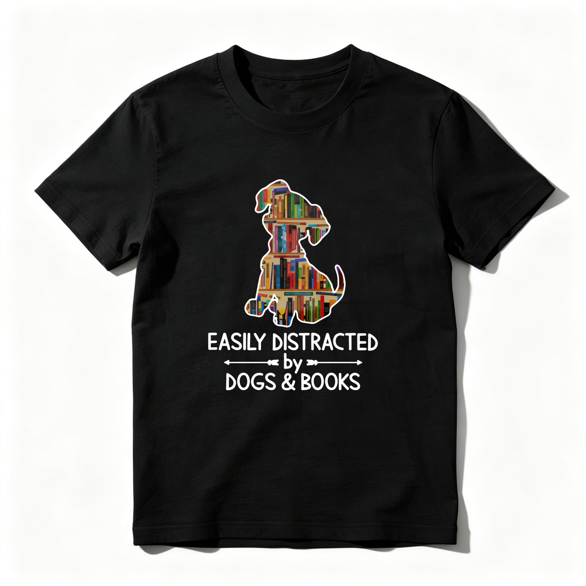 Wardrobecart Dog Made Of Books Easily Distracted By Dogs And Books Tshirt