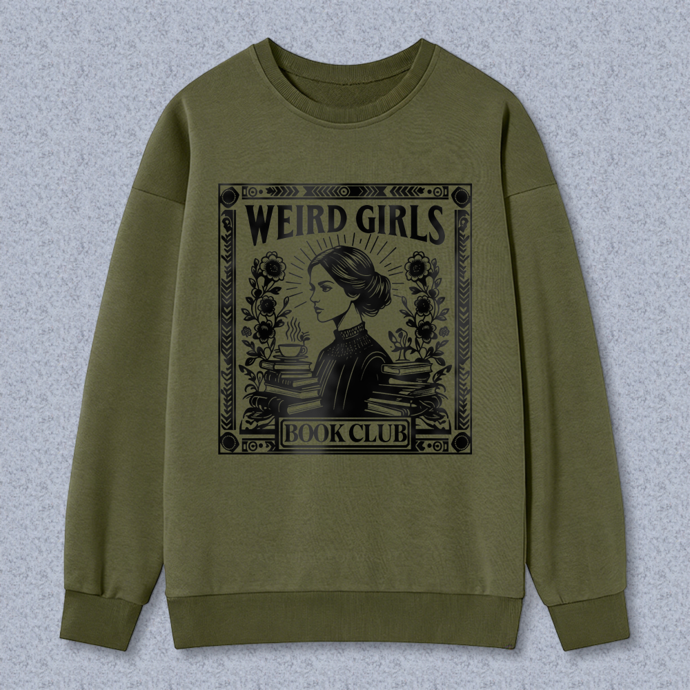 Wardrobecart Weird Girls Book Club Vintage Reading Woman Design Unisex Classic Sweatshirt