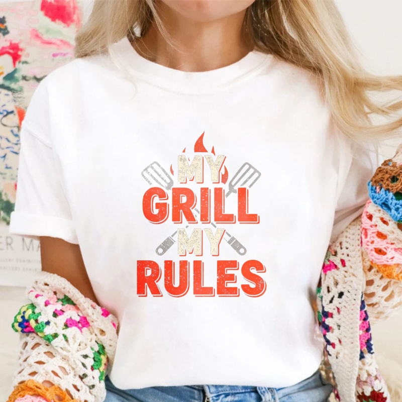 My Grill My Rules Barbecue Flame Spatula Graphic Unisex Classic T-shirt