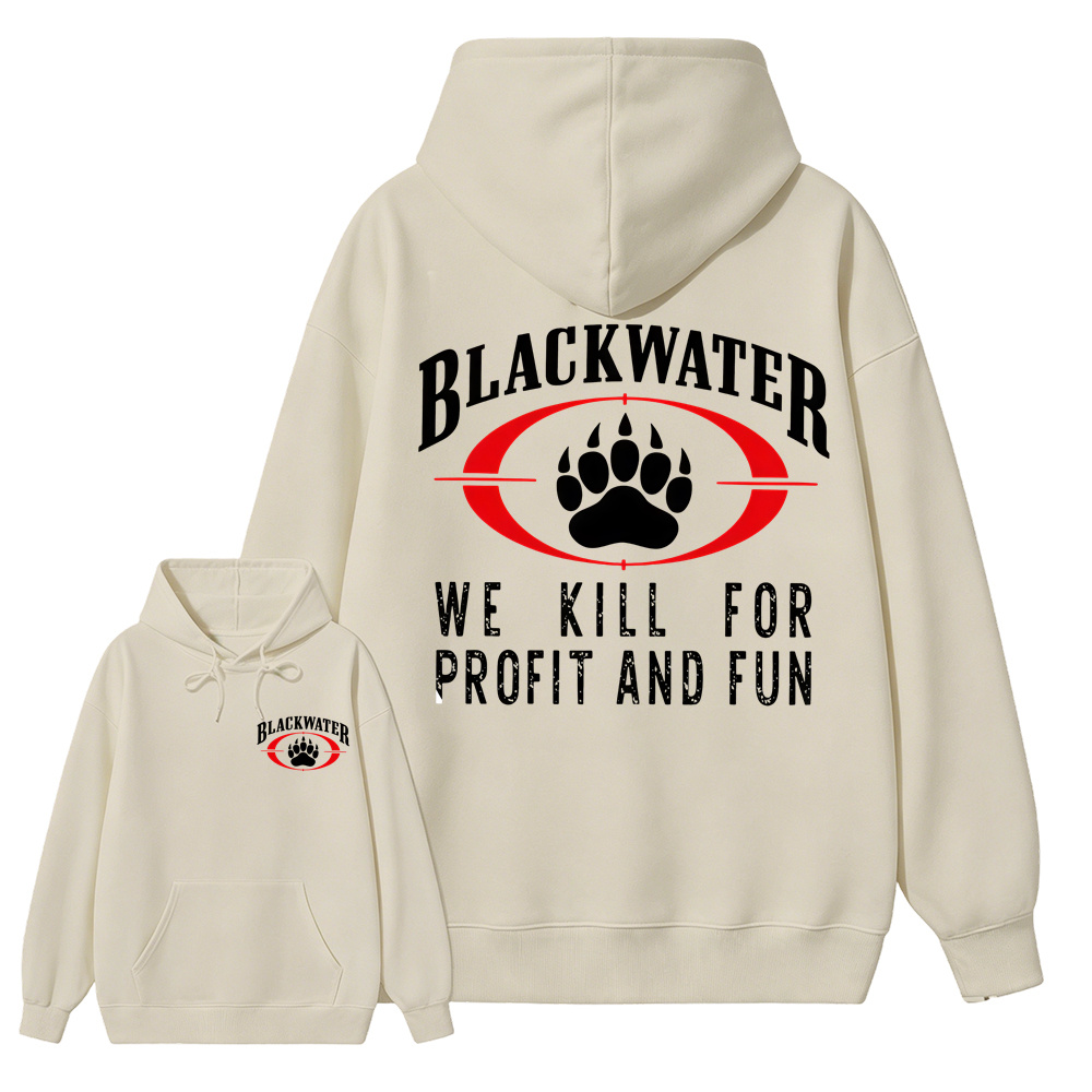 Blackwater Inspired Hoodie, Tactical Graphic Pullover Sweatshirt, Military Style Streetwear Hoodie