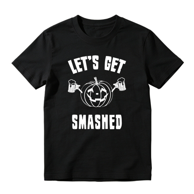 Lets Get Smashed Halloween Pumpkin Beer Mugs Graphic T-shirt
