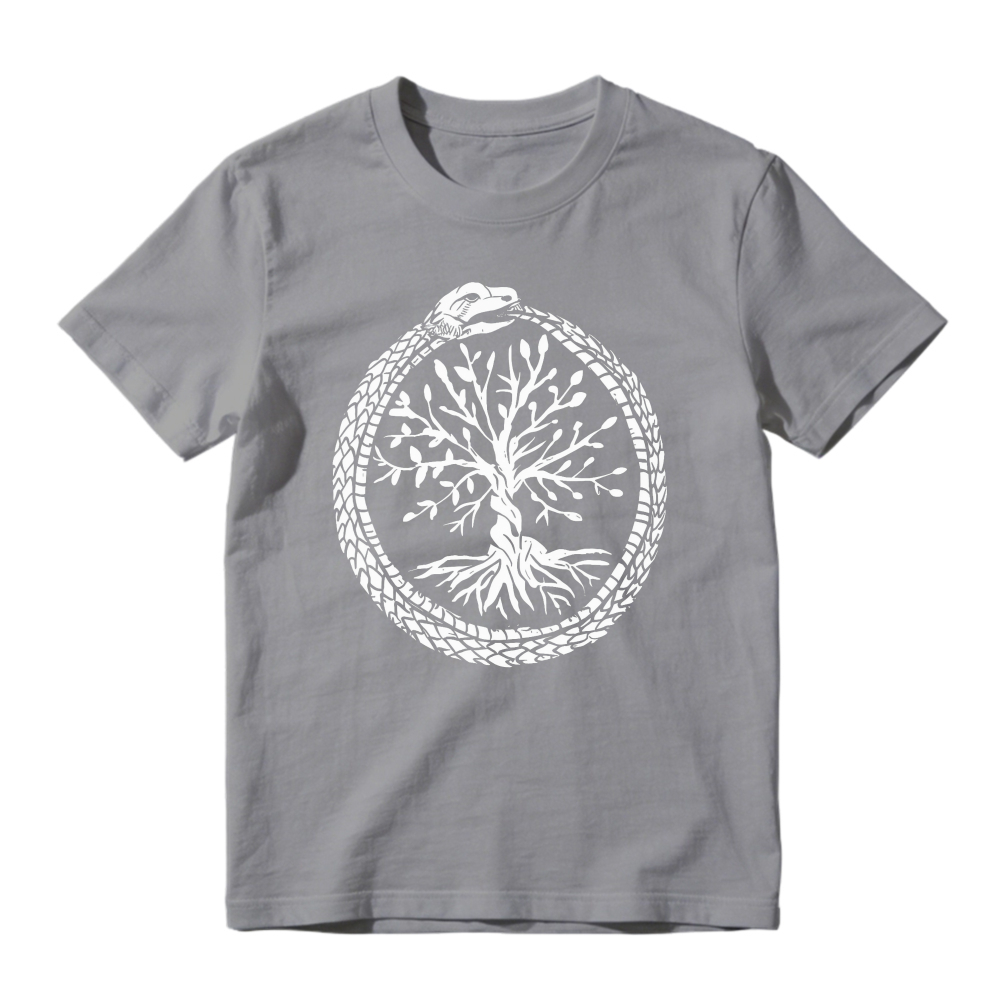 Ouroboros Snake And Tree Of Life Symbol, Unisex Classic T-shirt