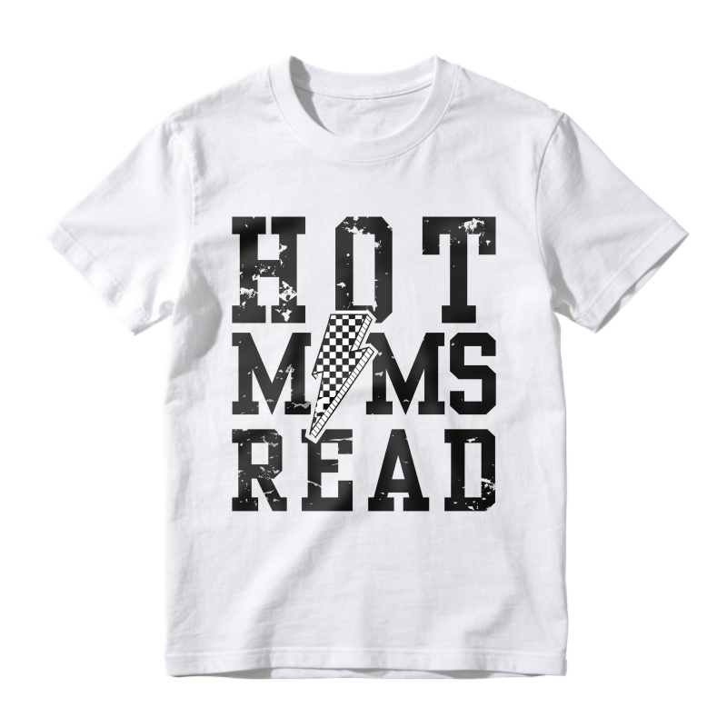 Wardrobecart Hot Mums Read With Lightning Bolt Pattern Unisex Classic T-shirt
