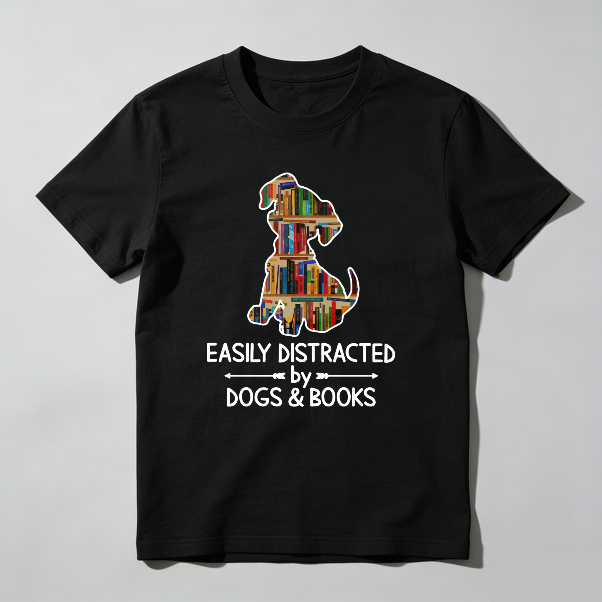 Wardrobecart Dog Made Of Books Easily Distracted By Dogs And Books Tshirt