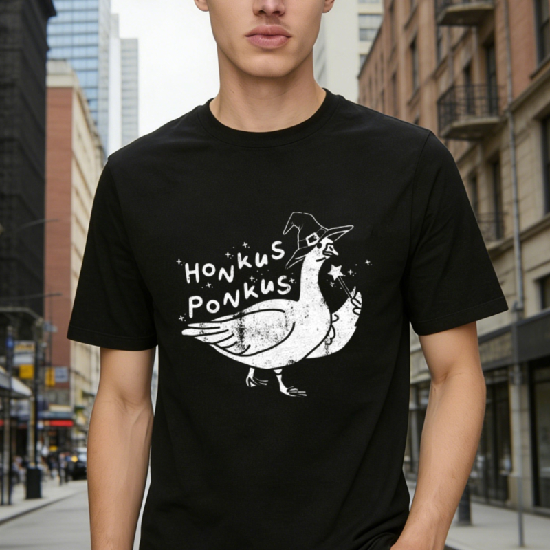 Honkus Ponkus Witch Goose Graphic T-shirt