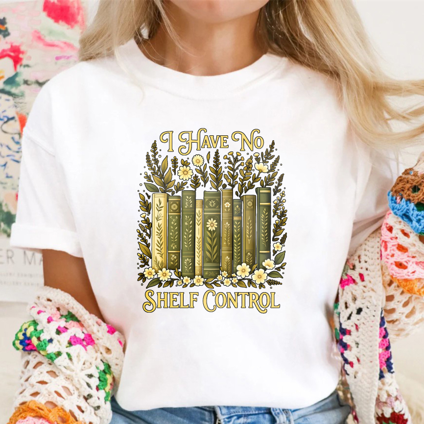 Wardrobecart I Have No Shelf Control Bookshelf Floral Design Unisex Classic T-shirt(2)