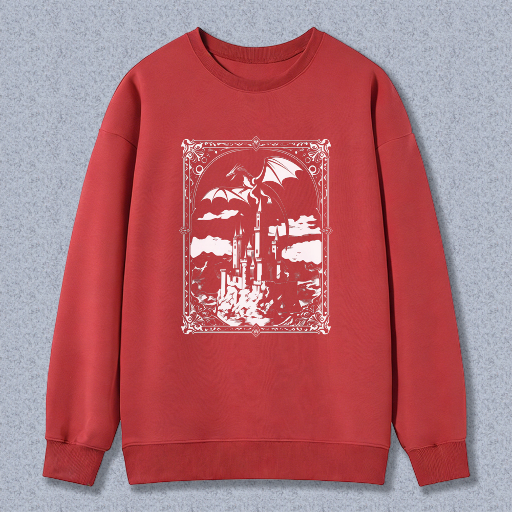 Wardrobecart Fantasy Castle With Bats And Clouds Unisex Classic Sweatshirt