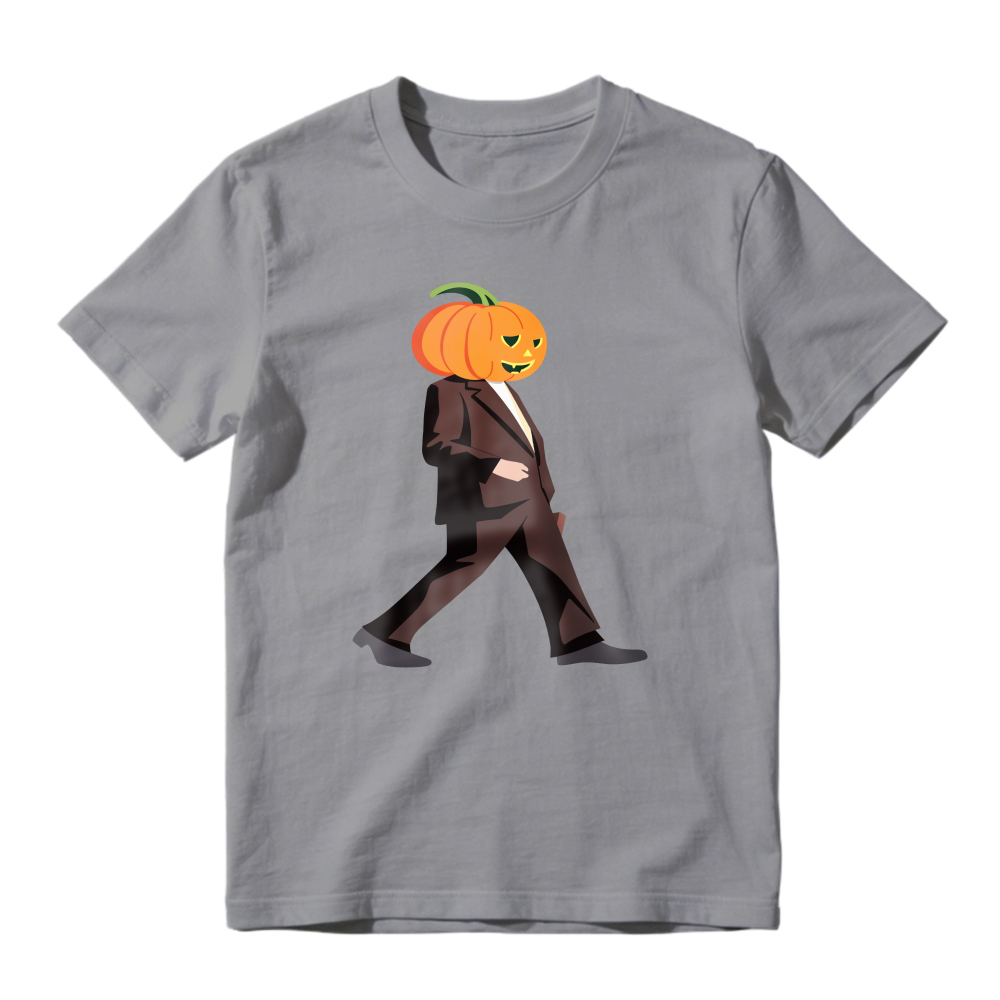 Pumpkin Head Man In Suit Walking, Unisex Classic T-shirt