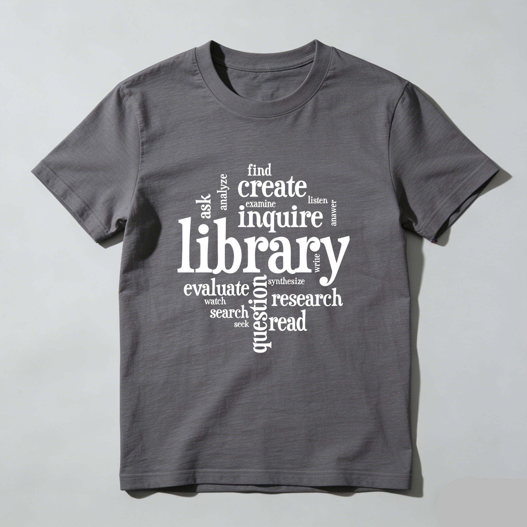 Wardrobecart Library Inquire Research Read Evaluate Create Find Ask Tshirt