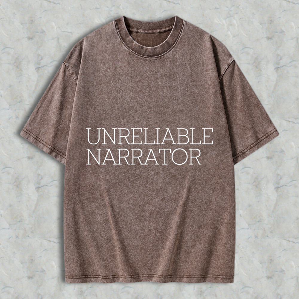 Wardrobecart Unreliable Narrator Unisex Washed T-shirt