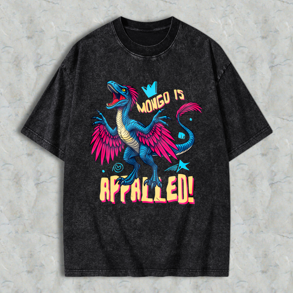 Wardrobecart Dragon With Crown And Wings Mongo Is Appalled Unisex Washed T-shirt