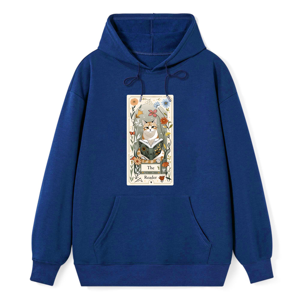 Wardrobecart Cat Reading Book Tarot Card Design Unisex Classic Hoodie