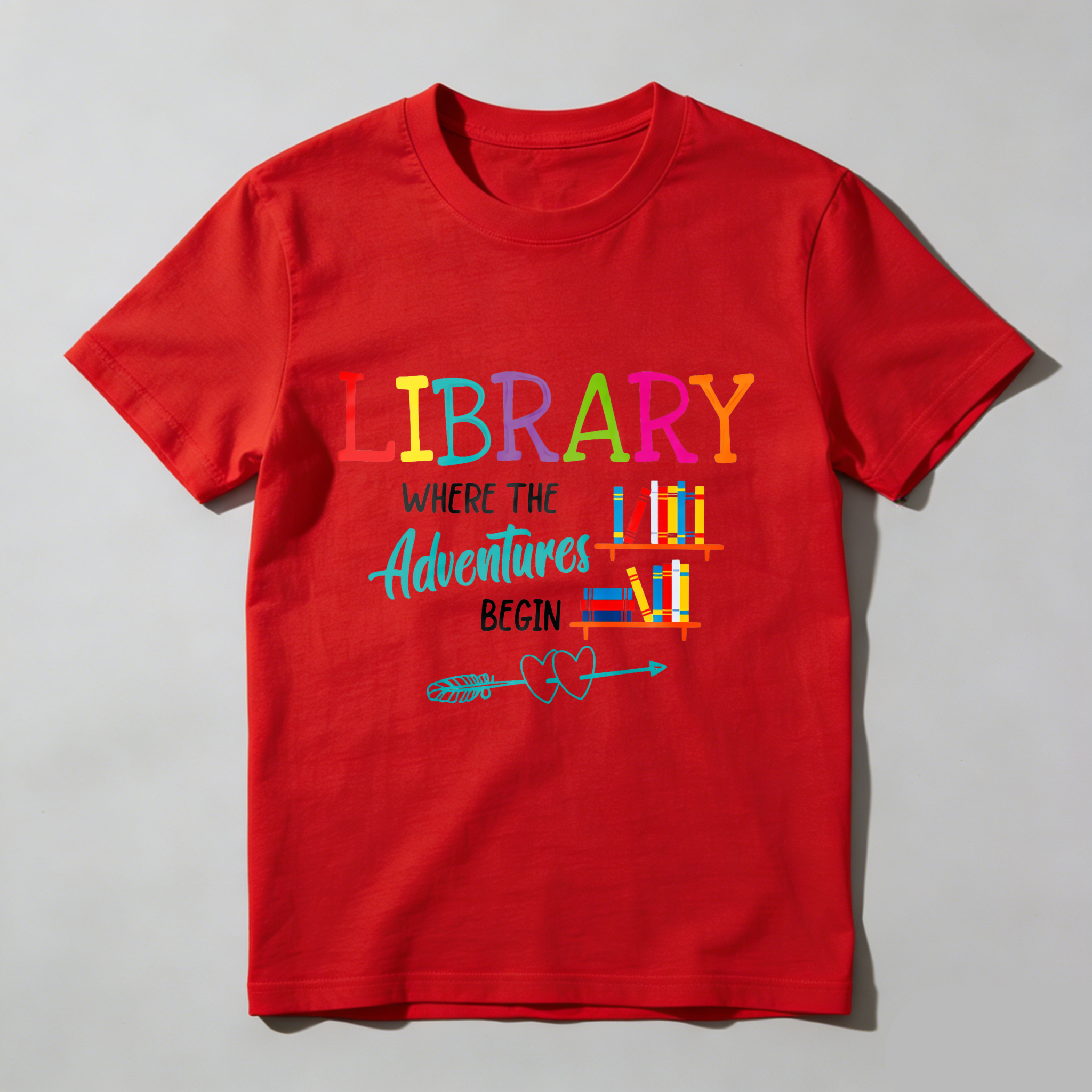 Wardrobecart Library Where The Adventures Begin Tshirt