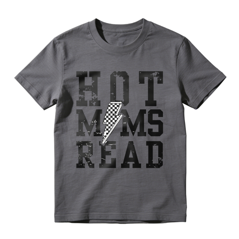 Wardrobecart Hot Mums Read With Lightning Bolt Pattern Unisex Classic T-shirt