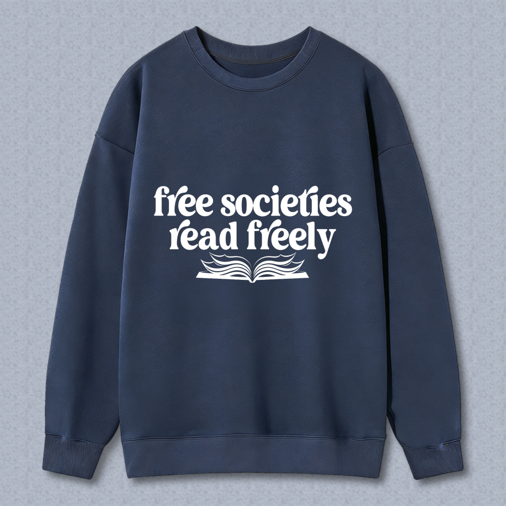 Wardrobecart Free Societies Read Freely Book Design Unisex Classic Sweatshirt