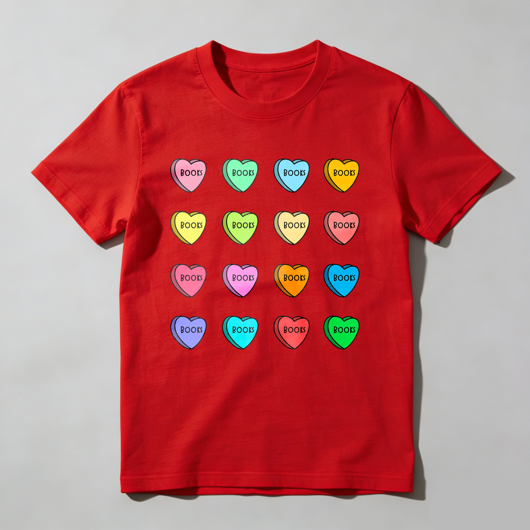 Wardrobecart Colorful Hearts With Word Boob Tshirt