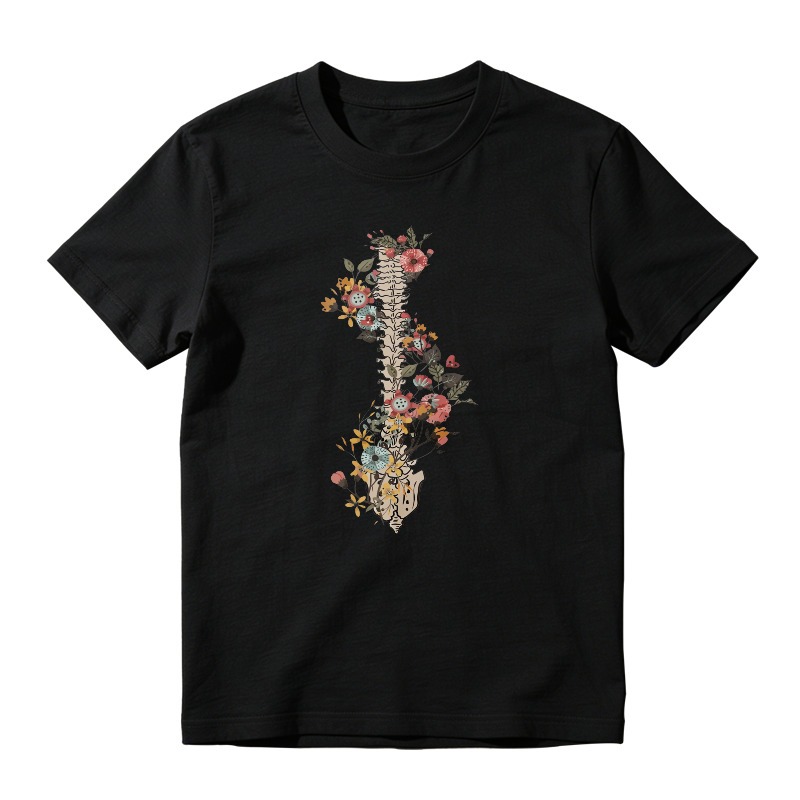 Floral Spine Skeleton Art, Unisex Classic T-shirt
