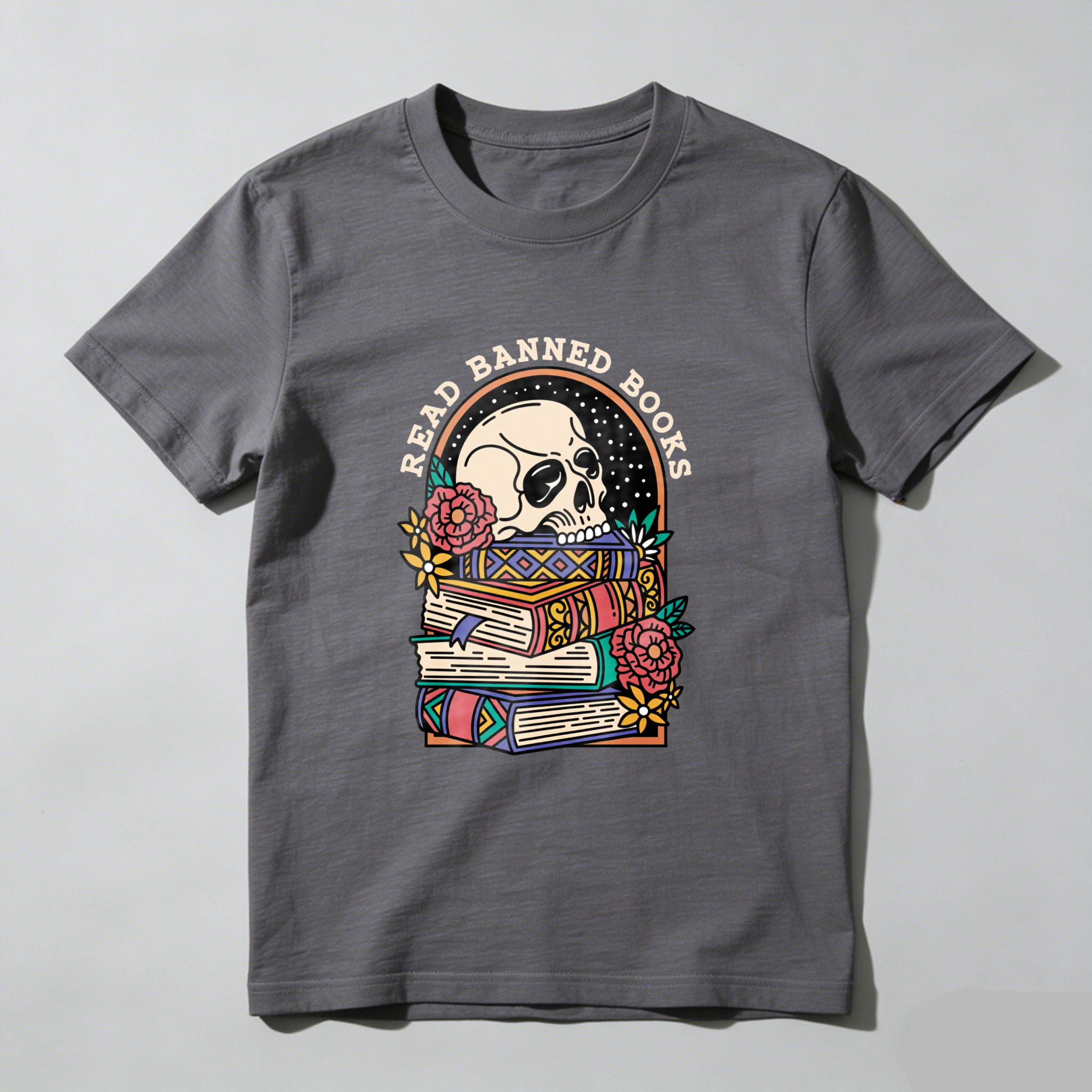 Wardrobecart Read Banned Books Skull And Books Tshirt