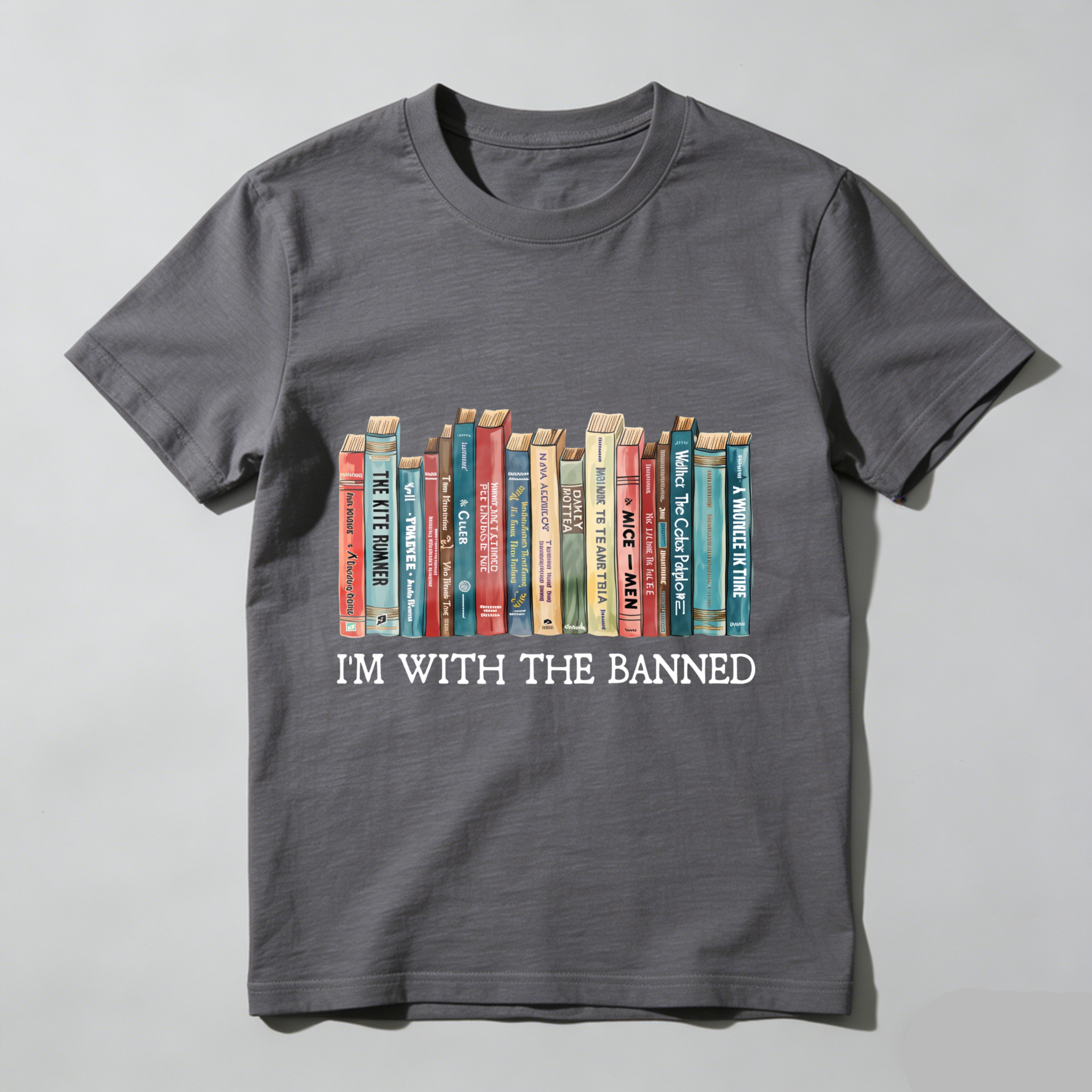 Wardrobecart I'm With The Banned Book Spine Design Tshirt