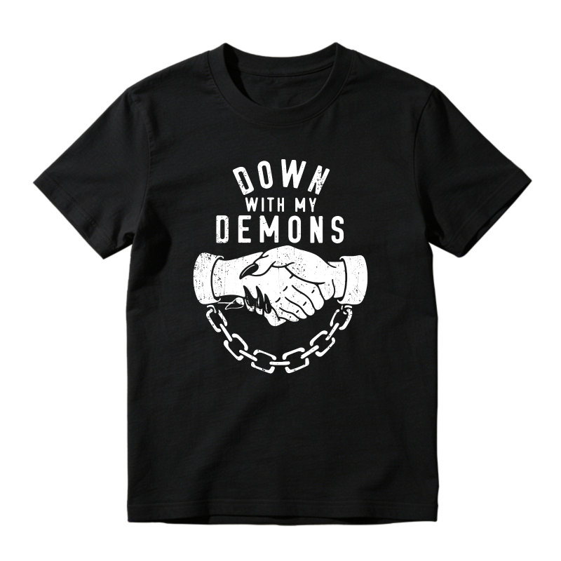 Down With My Demons Handshake Chain Graphic, Unisex Classic T-shirt