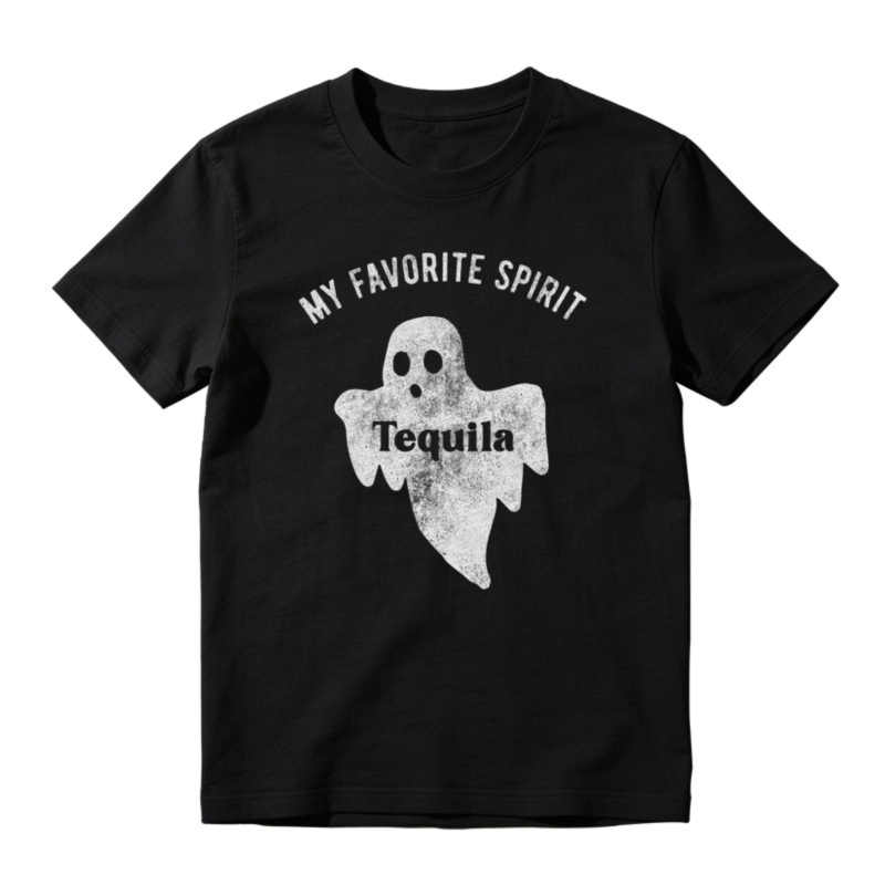 My Favorite Spirit Tequila Ghost Halloween Funny Quote Graphic T-shirt