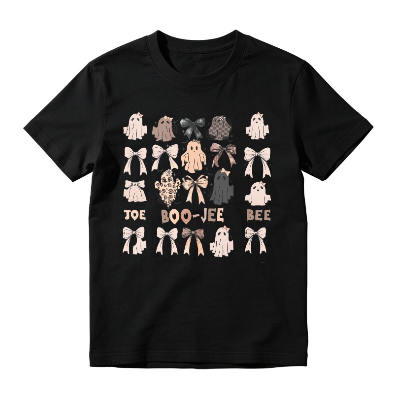Cute Ghosts And Bows Pattern, Unisex Classic T-shirt
