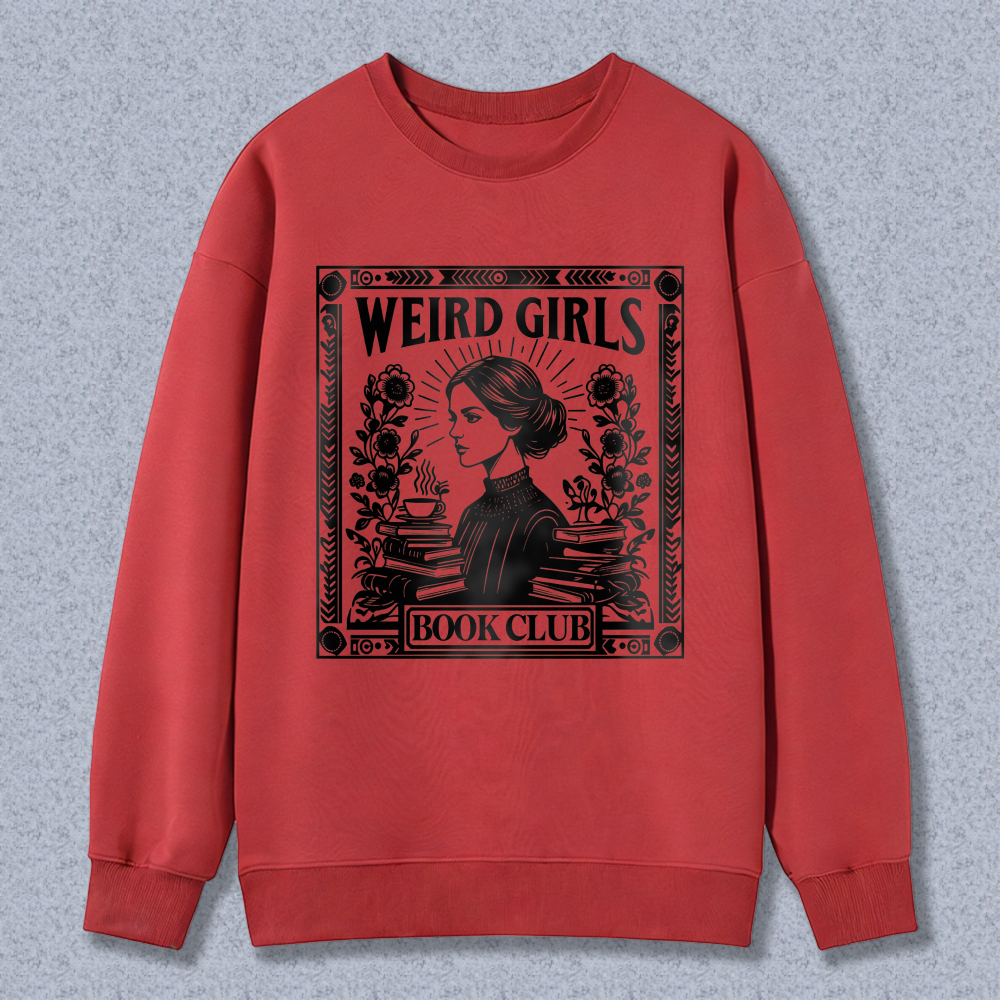 Wardrobecart Weird Girls Book Club Vintage Reading Woman Design Unisex Classic Sweatshirt