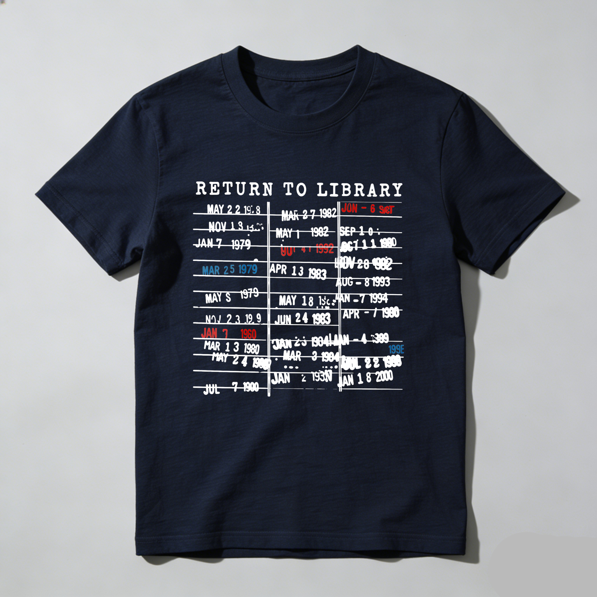 Wardrobecart Return To Library Dates List tshirt