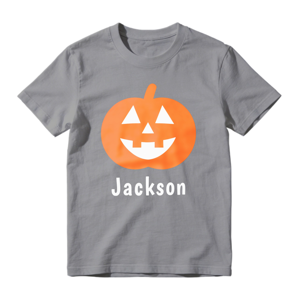 Orange Pumpkin Jack O Lantern With Jackson Name Unisex Classic T Shirt