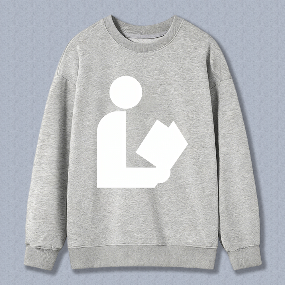 Wardrobecart Reading Person Icon Unisex Classic Sweatshirt