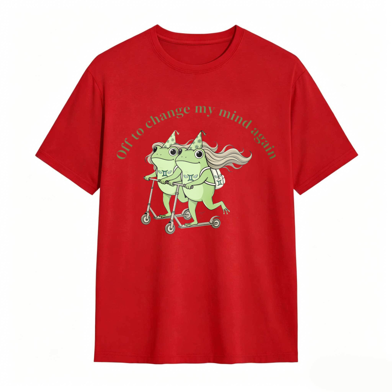 Frogs On Scooter With Text Off To Change My Mind Again Unisex Classic T-shirt